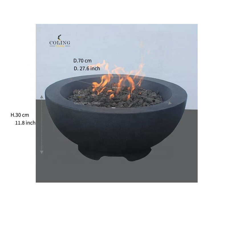 CG012-3 Glass Gas fire pit smokeless portable fire pits outdoor fire pit 30 inch