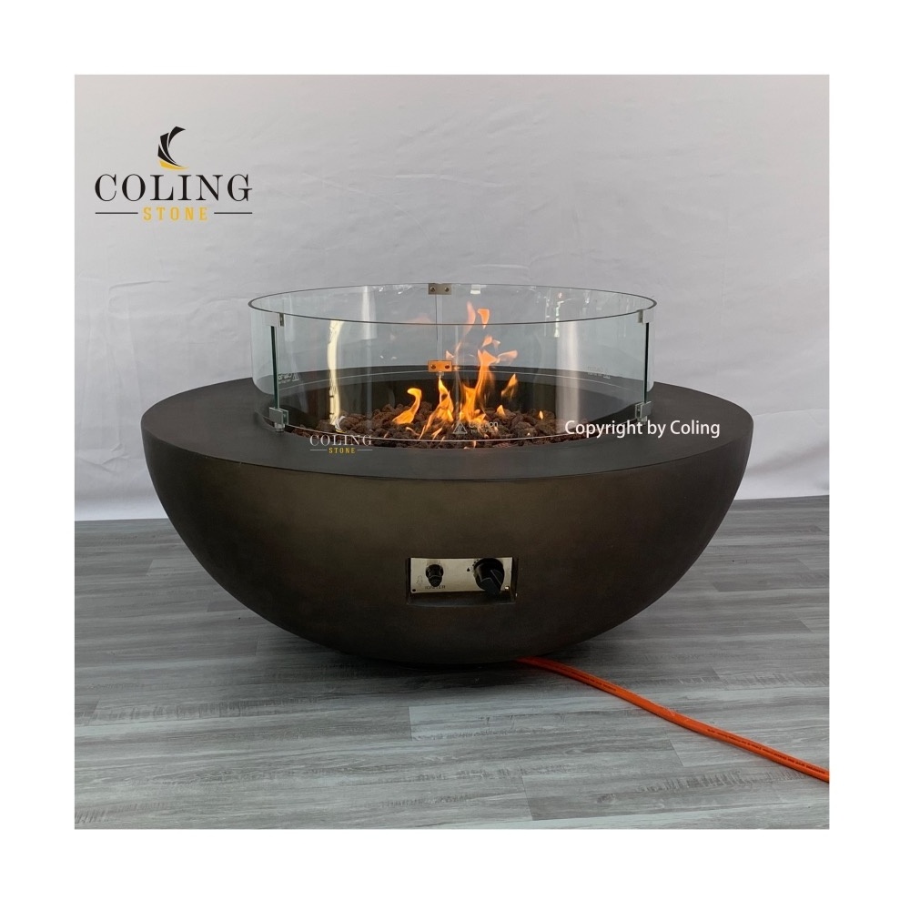 CG001-2  41.7'' Outdoor Round Firebowl Hotel Decorative Propane Concrete Fire Pit Bowl