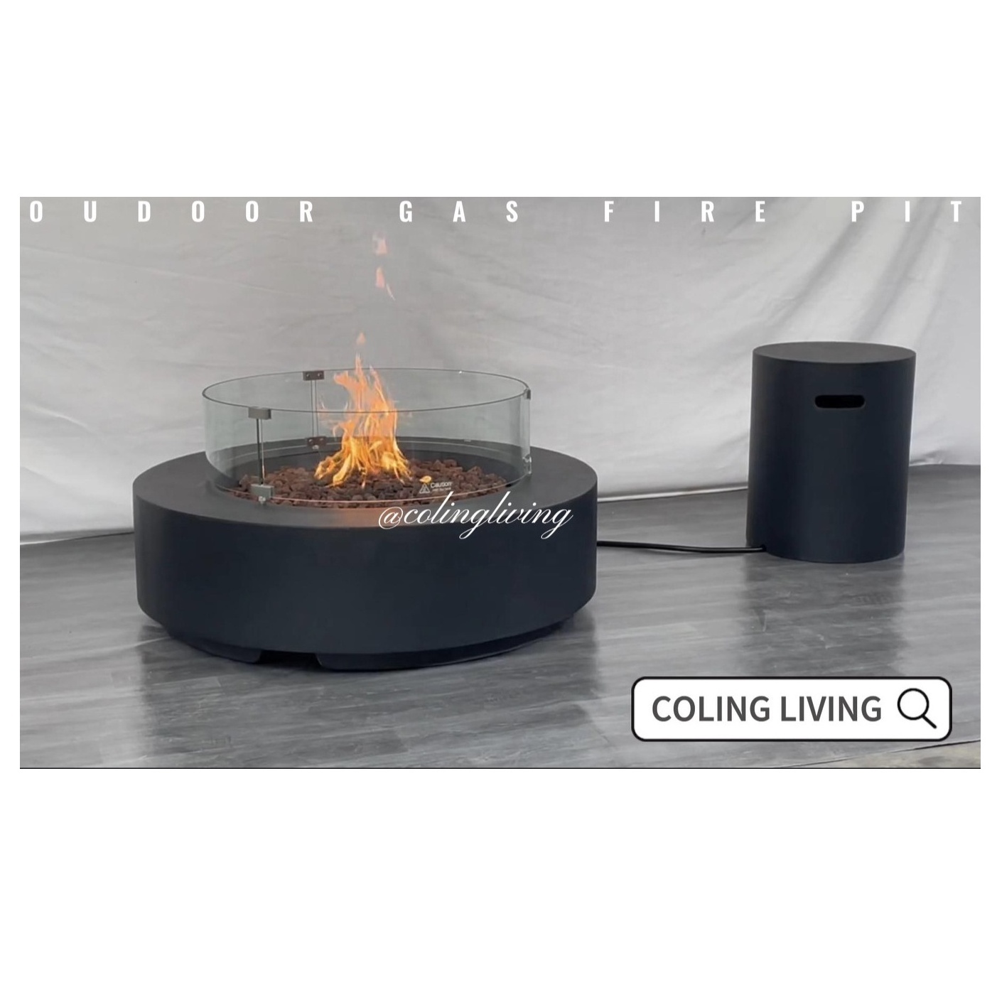 COLG901 COLING Wholesale hotel real flame gas fireplace propane gas fire pit table with glass