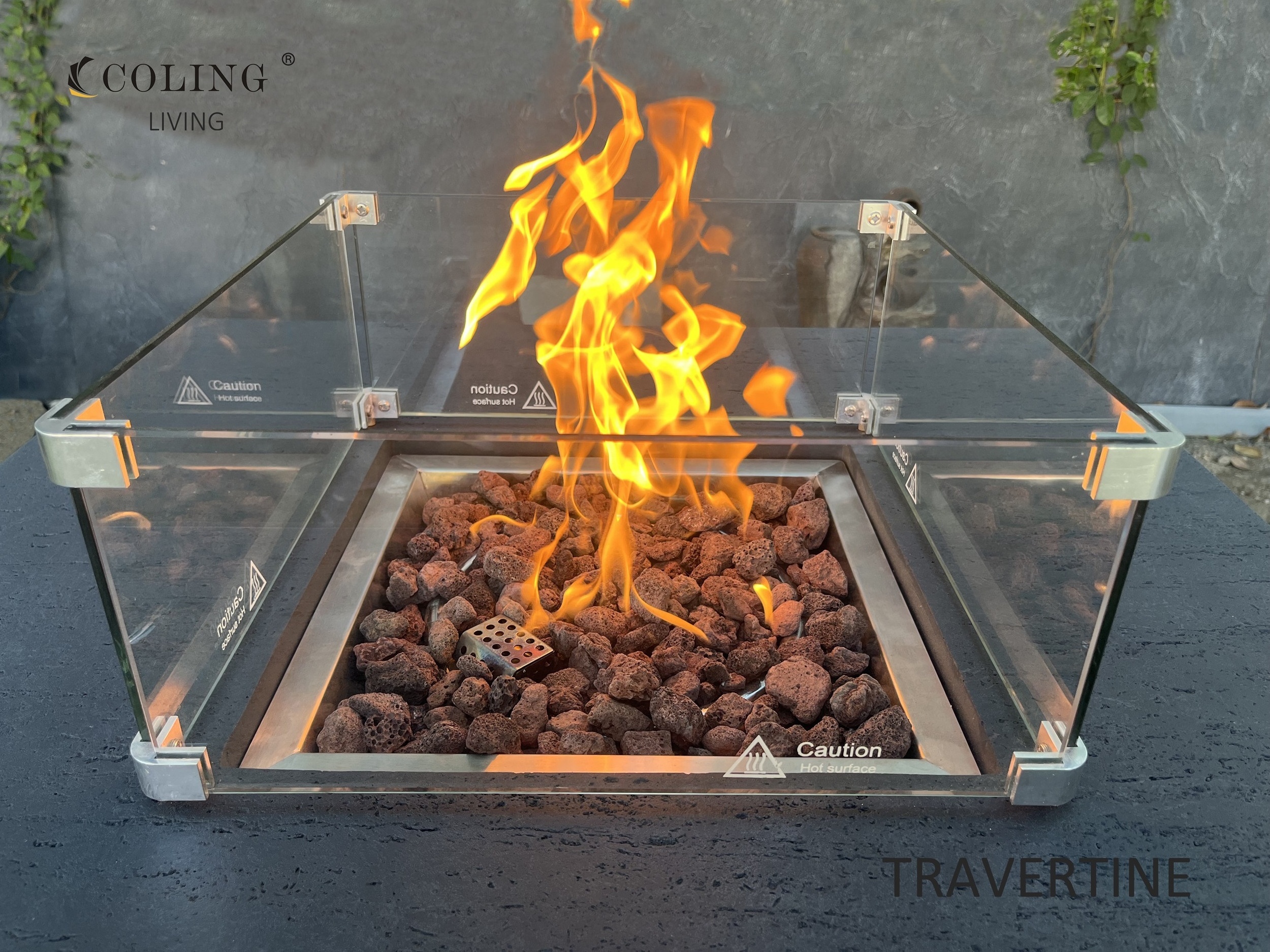 COLL012-2 COLING New modern garden fire pits outdoor corten steel gas fire pit table for outdoor