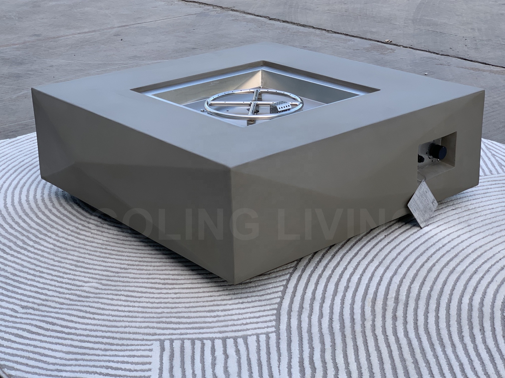 CG093-2 Concrete Firepits Natural Gas Outside Patio Heater Lava Rock Electronic gas fireplace for backyard