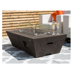 CGS202 Coling Luxury modern style gas firepit retangular concrete stone gas fireplace Outdoor fire table