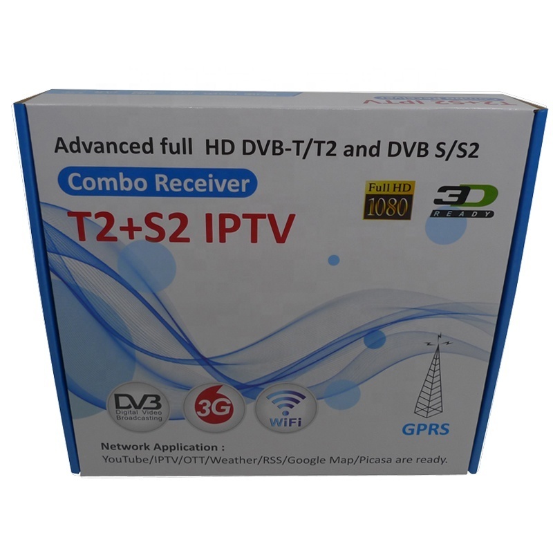 HD DVB-T2+S2 IPTV COMBO RECEIVER WIFI 3G  Powervu t2s2 Combo