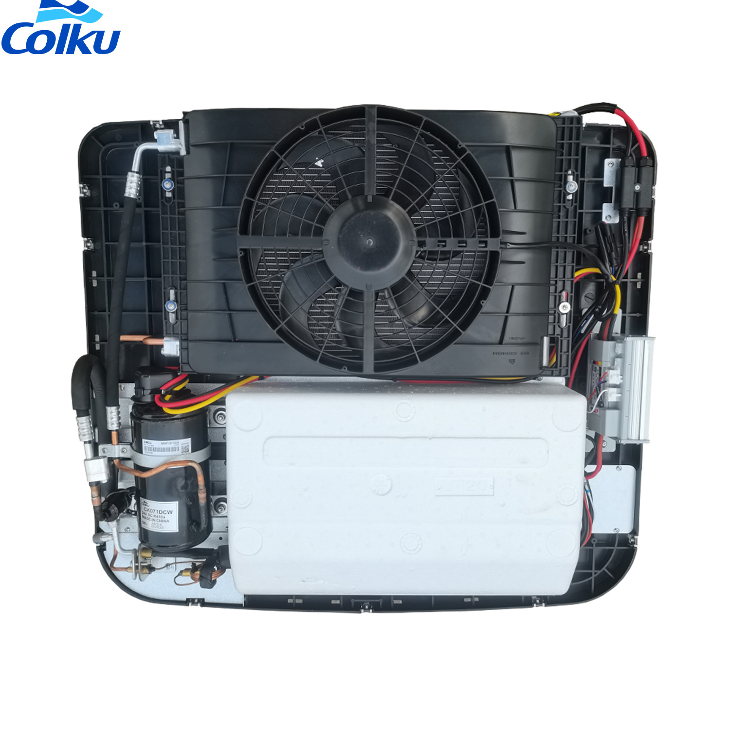 New Design LT20 Colku 12v 24v Roof Top Air Conditioner For Truck Parking Cooler With Electric Compressor 12 Volt Caravan Air Con