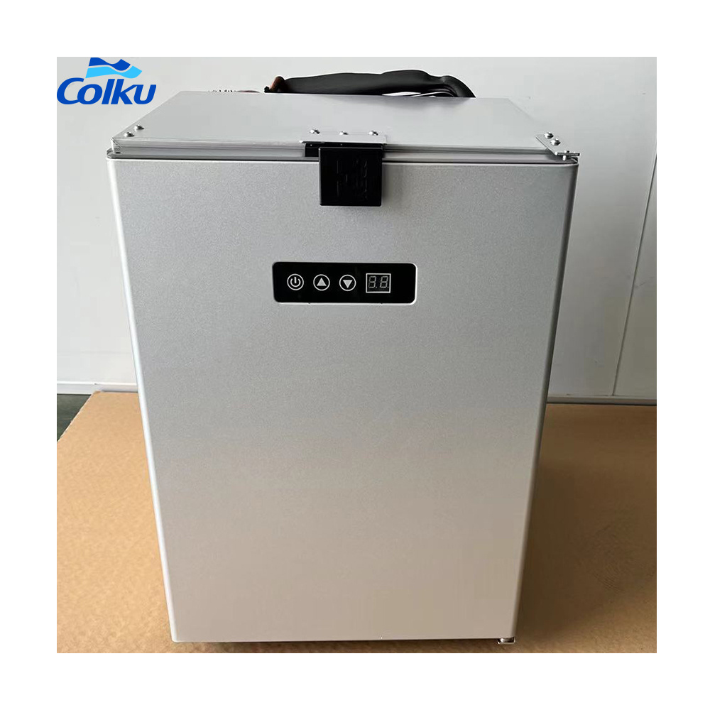 12V 110V  Mini Built in Fridge Compact Refrigerator with Lock Stainless Steel Camper Trailer RV Fridge For Refit