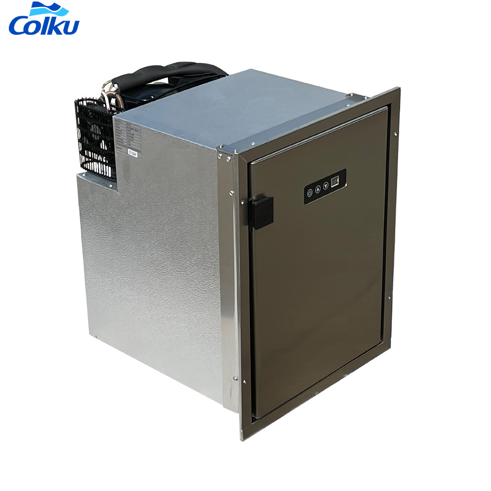 Marine Fridge With 304 Stainless Steel For Boat Caravan Fridge Car Refrigerators Double Zone Compressor Portable  50L