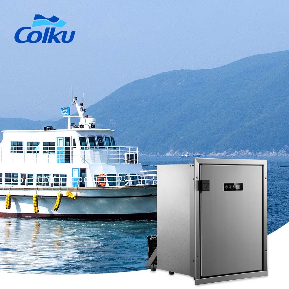 Marine Fridge With 304 Stainless Steel For Boat Caravan Fridge Car Refrigerators Double Zone Compressor Portable  50L