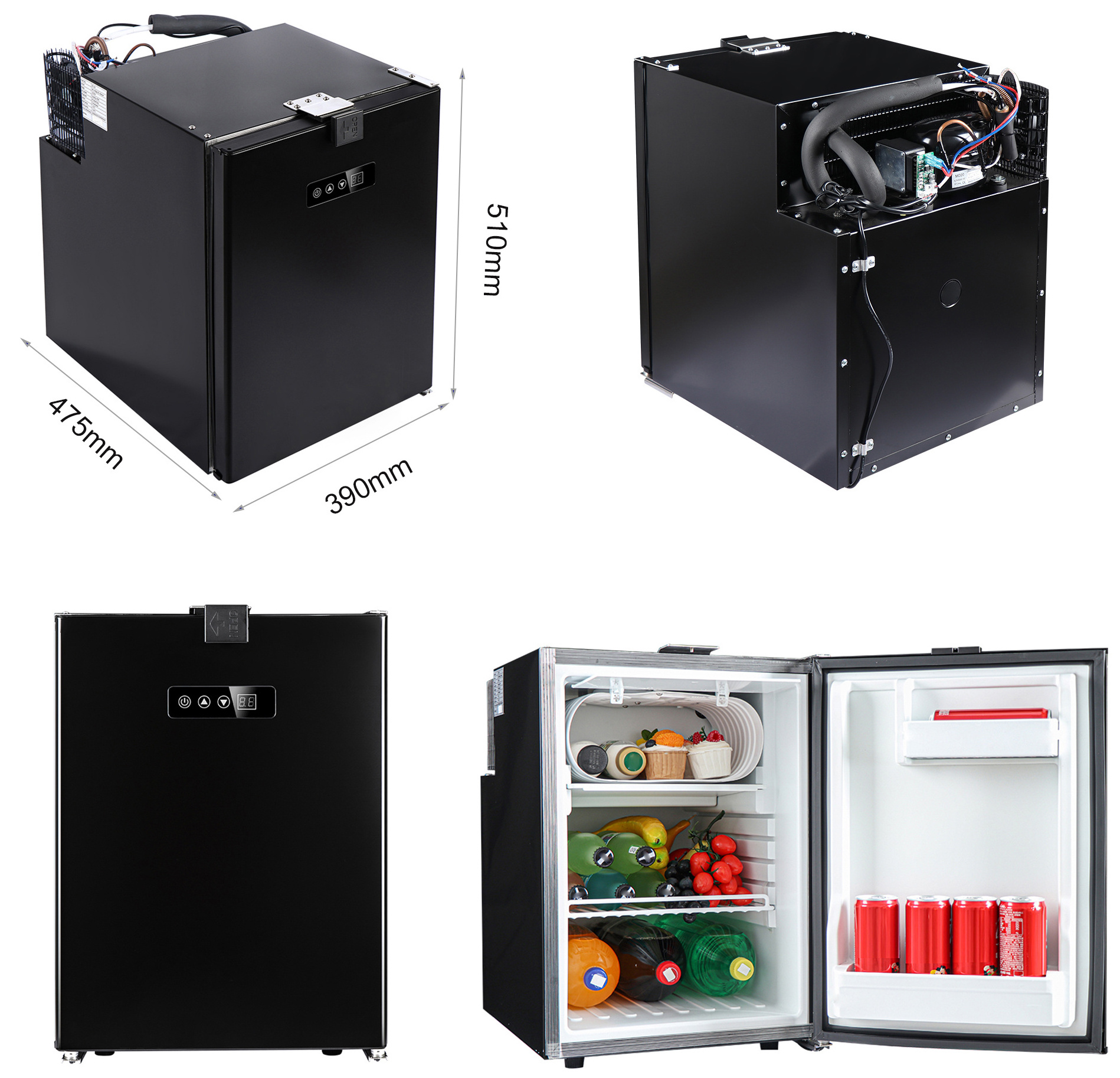 Professional Manufacturer 50L Yacht Built-in Refrigerator 12V Mobile DC Compressor Fridge Freezer