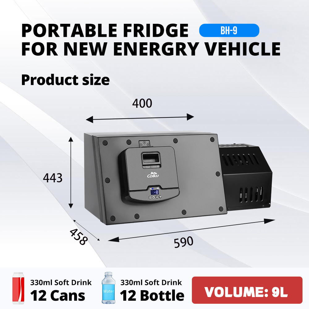 New Energy Vehicles Byd Han Electric Aluminium Cooler 9L Vehicle Refrigerator 12V Fridge Freezer