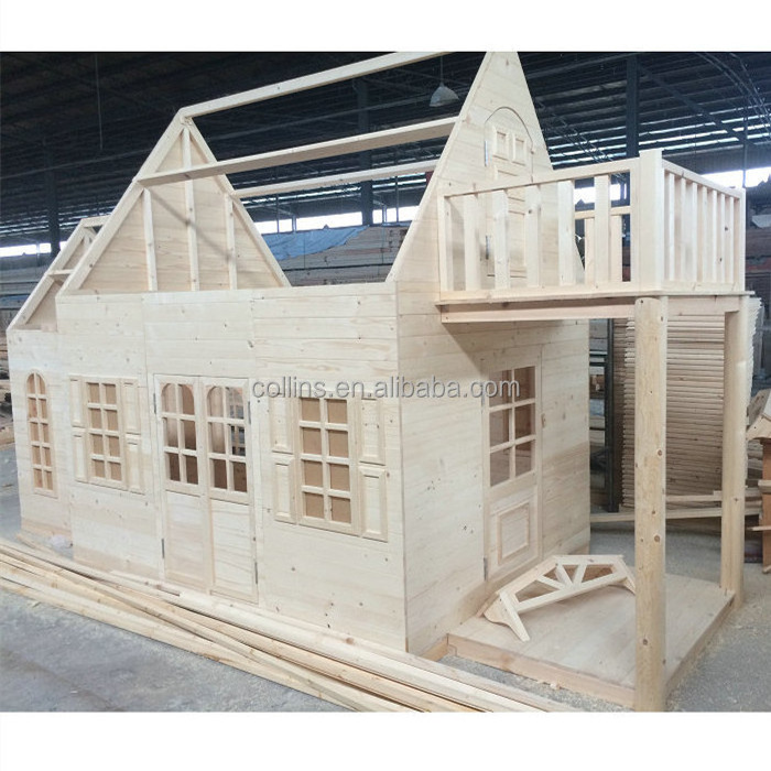 Custom Collins Kids Wooden Playhouse Outdoor Garden Cottage Playhouse With Kitchen Toy Play Set