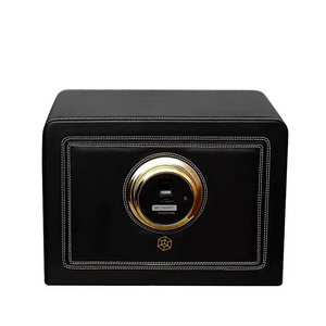 Luxury Custom Collins Black High Gloss Wooden Fingerprint Lock  Watch Winder And Safety Box Two In One