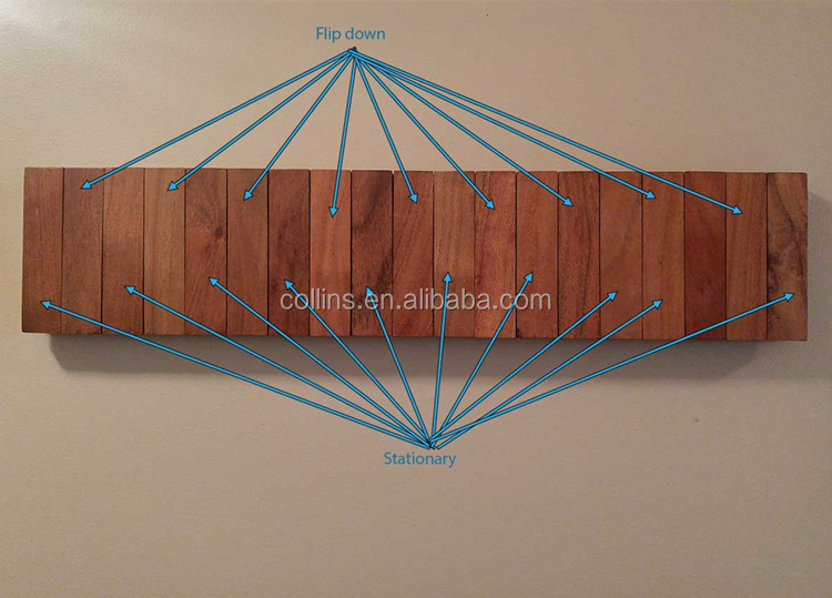 Custom collins oak wood  Oak wood rack hanging hooks for jackets coats hats and scarves