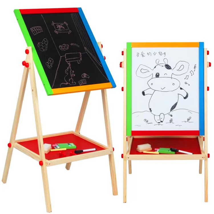 Custom Collins Double Sided Wooden Kids Magnetic Drawing Board Children's Painting Board For Education