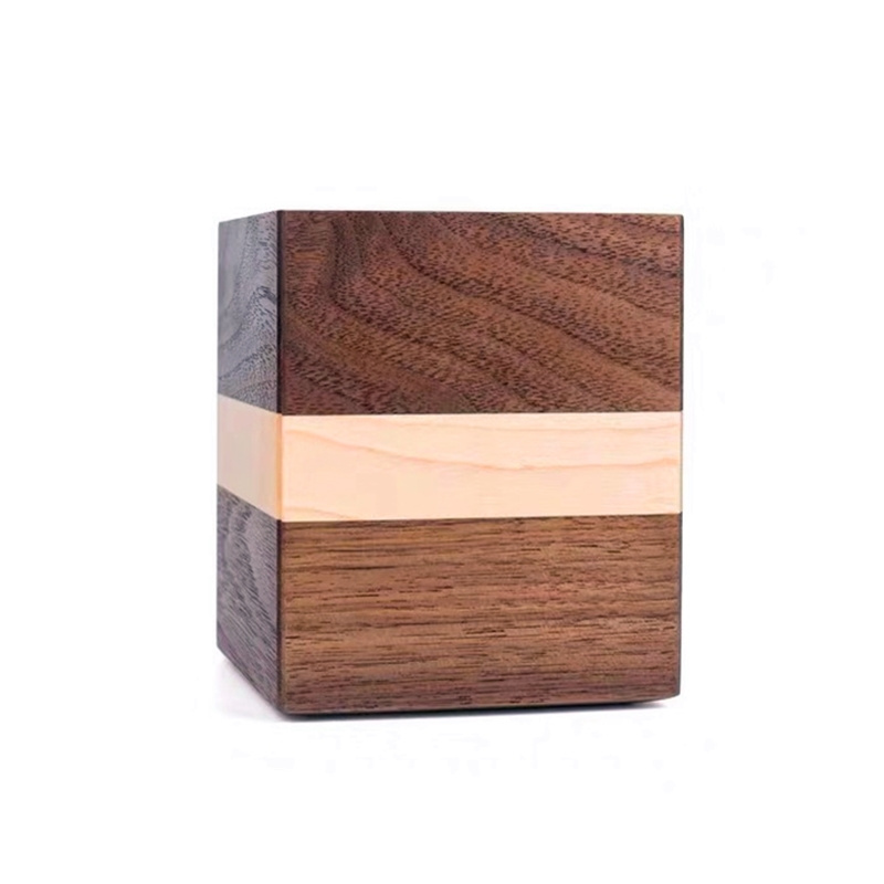 Custom High Quality Creative Walnut Wood Brush Pot Stationery Storage Pen Holder