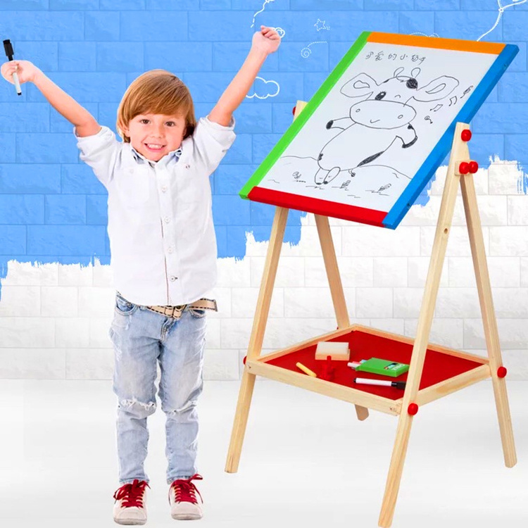 Custom Collins Double Sided Wooden Kids Magnetic Drawing Board Children's Painting Board For Education