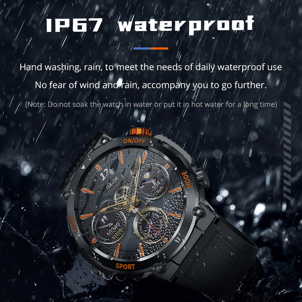 COLMI V68 Smartwatch 1.46'' Display 100 Sports Modes Compass Flashlight Men IP68 Waterproof Toughness Smart Watch