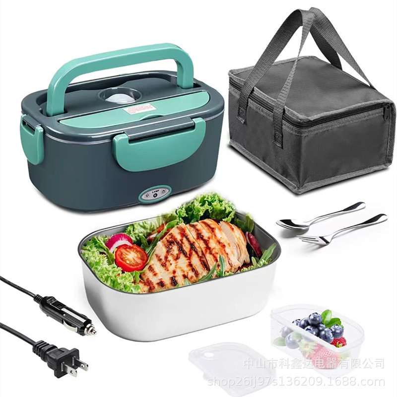 Heating lunch box with handle Lunchbox for students Stainless steel electric lunch box