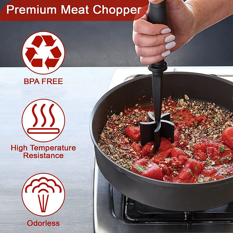 Hot-selling Multi-Functional Heat-Resistant  Meat Utensil  Hamburger Salad Masher Manual Meat Chopper