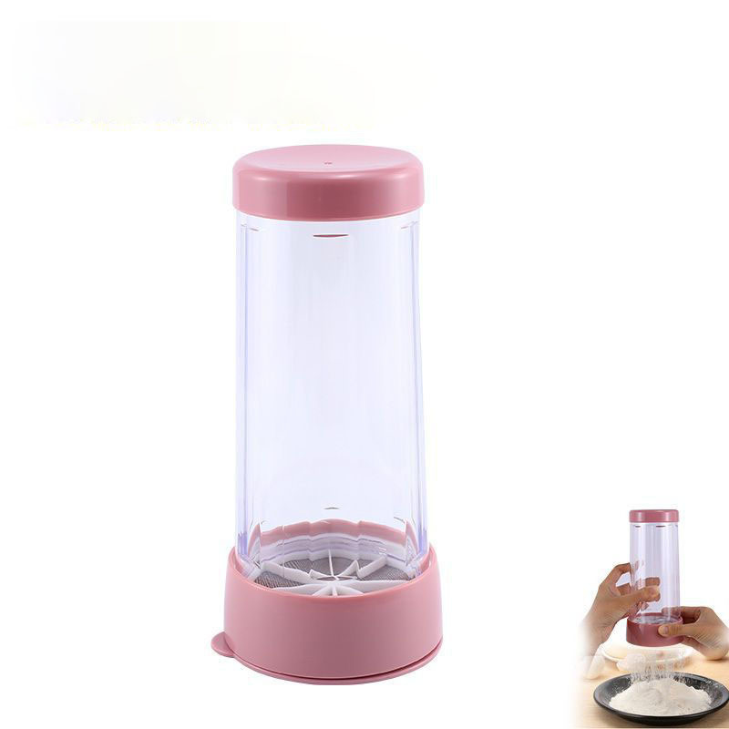 Kitchen Baking Utensils Handheld Rotating Semi-automatic Plastic Flour Sieve