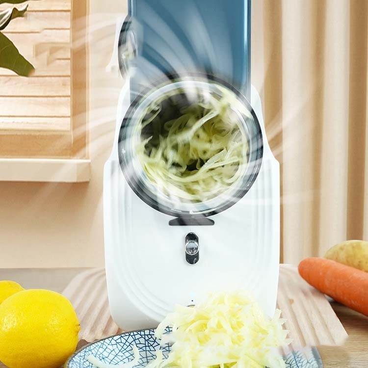 Hot Kitchen Vegetable Fruit Gadget Replaceable Stainless Durm Blade Potato Slicer Shredder Cheese Grater Electric Vegetable Tool