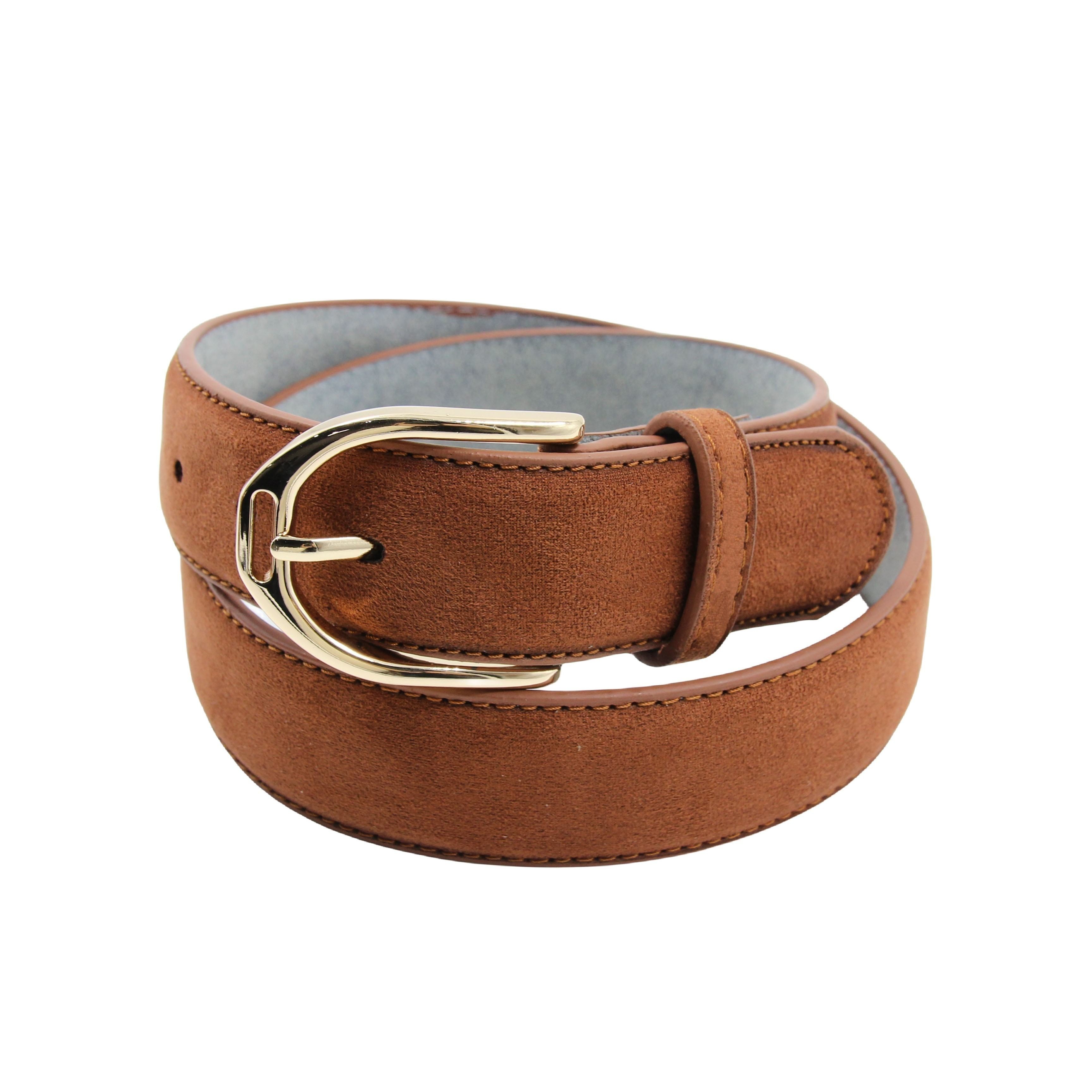 Tan Men's Golf Suede Casual Dress Leather Belt 1-3/8