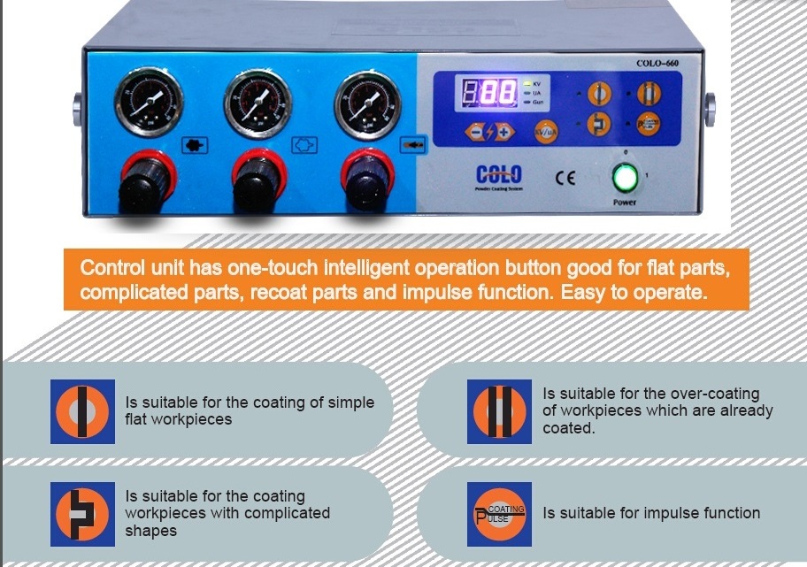 COLO Manual Powder Coating Spray Equipment Electrostatic Paint Machine