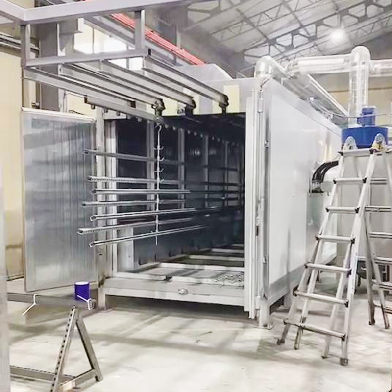 Customizable powder coating curing ovens for batch aluminum section