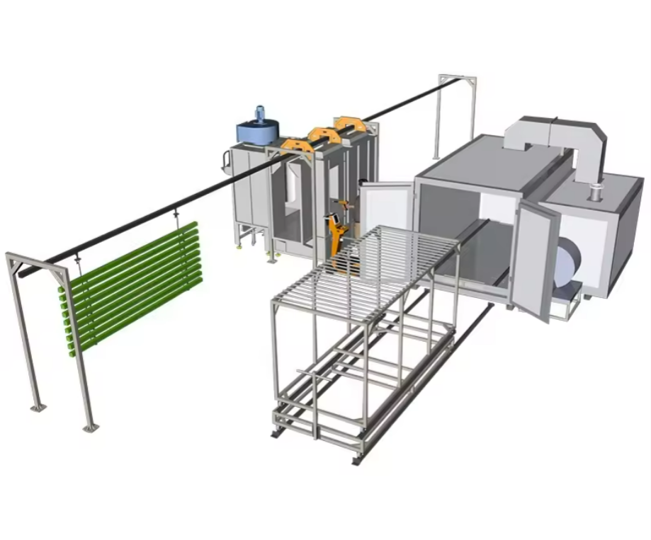 Aluminium profile manual powder coating line system powder spray painting processing machine