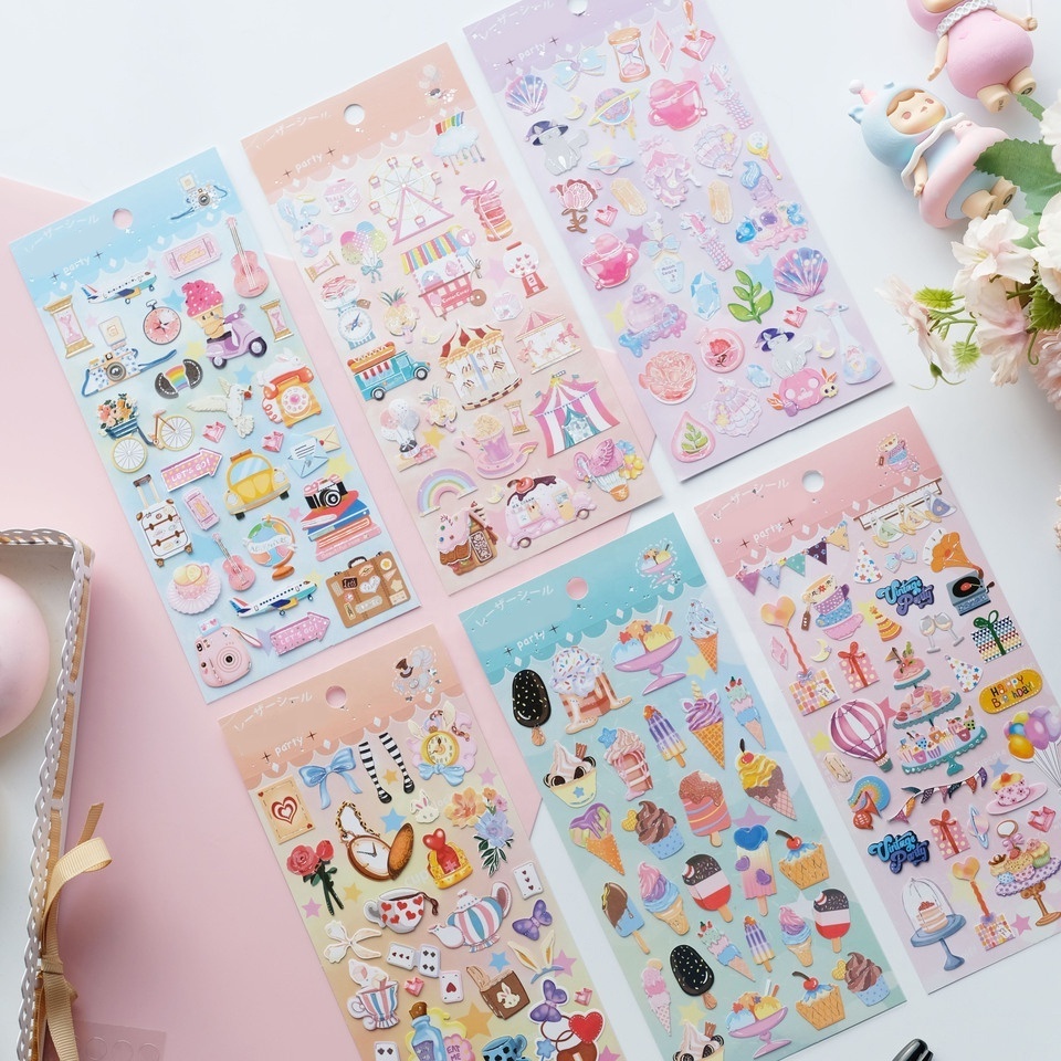 Original Design Sweet Ice Cream Color Party Series Stickers For Girls ...