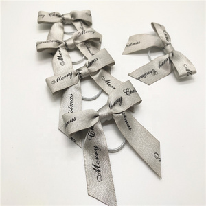 Customized High Quality Custom Logo Printed Gift Wine Bottle Neck Decorative Bows Packing Ribbon Bow