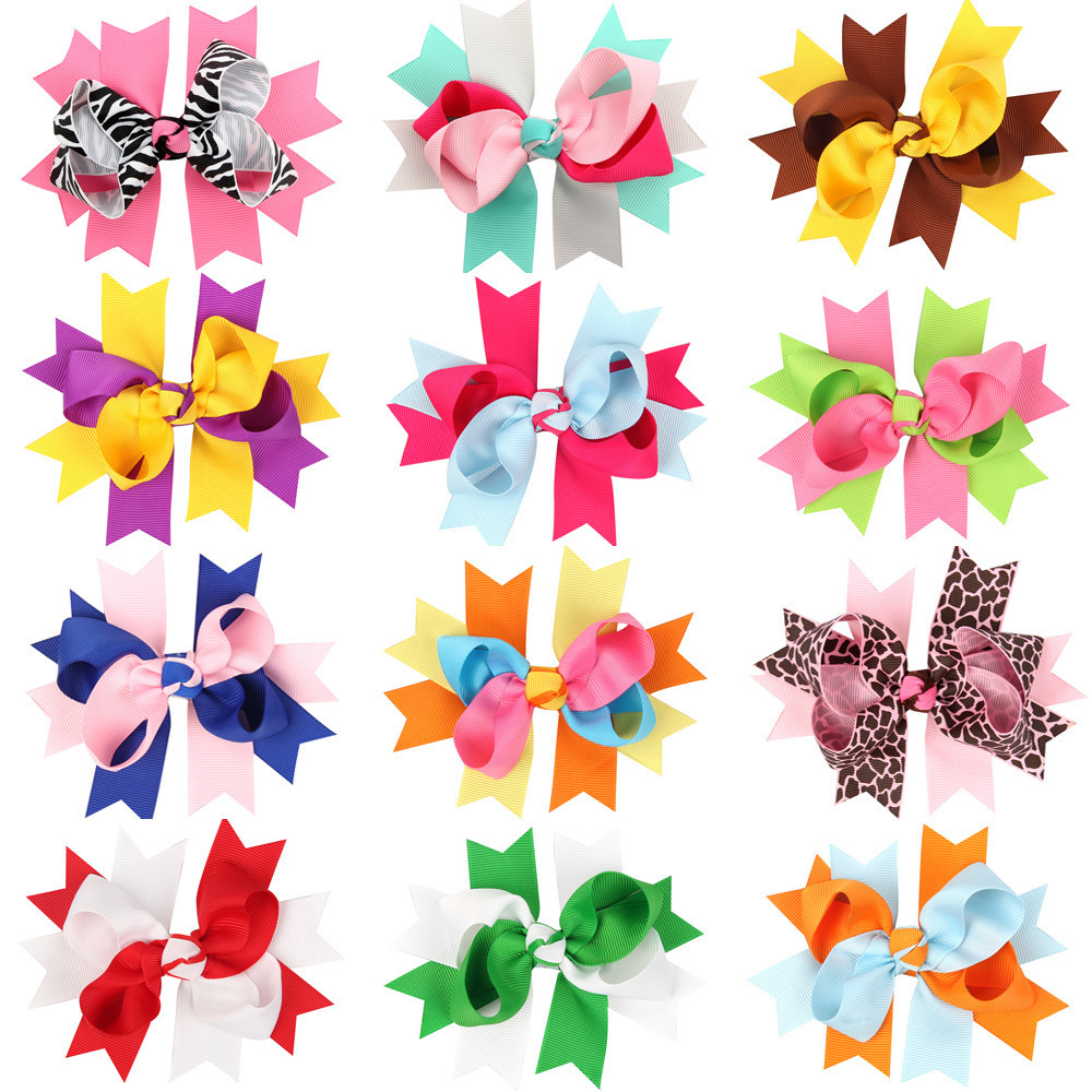 Hair Bow With Clip Girls Grosgrain Ribbon Hairbows Boutique Handmade Hairpin For Kids Hair Accessories