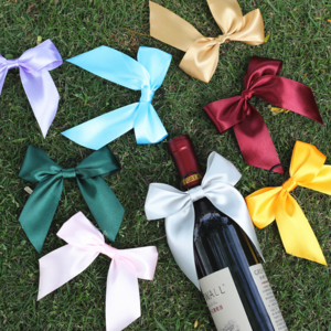 Cheaper Price Best Seller Custom Elastic Loop Ribbon Bows Wholesale Wine Bottle Neck Decorative Bows