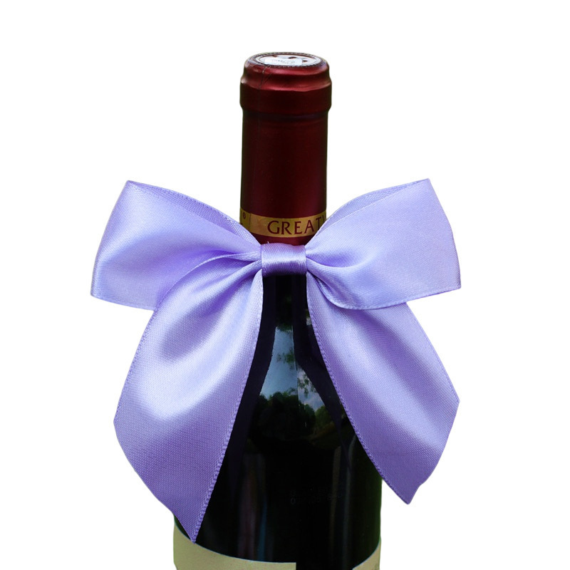 Cheaper Price Best Seller Custom Elastic Loop Ribbon Bows Wholesale Wine Bottle Neck Decorative Bows