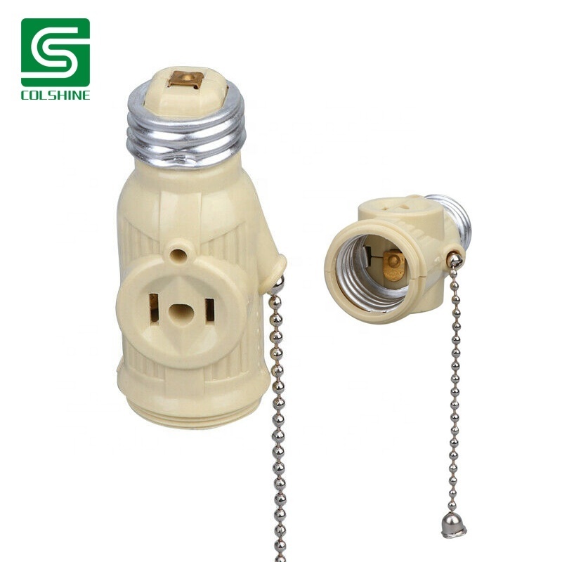 High Quality E26 Bulb Holder Pull Chain Screw Type Lamp Base for Ceiling Light Wall Lighting Fixture