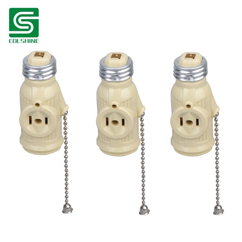 High Quality E26 Bulb Holder Pull Chain Screw Type Lamp Base for Ceiling Light Wall Lighting Fixture