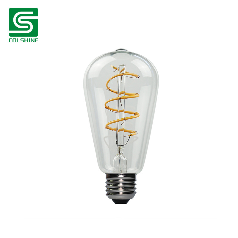 Electric 60-Watt Equivalent ST19 Dimmable Straight Filament Clear Glass E27 Vintage Edison LED Light Bulb