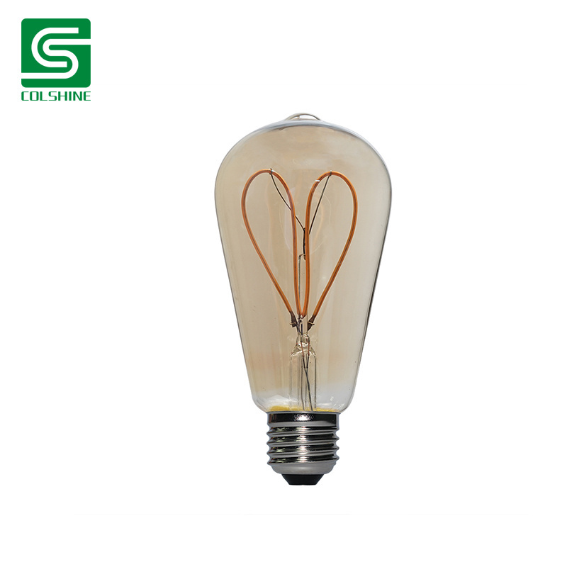 Electric 60-Watt Equivalent ST19 Dimmable Straight Filament Clear Glass E27 Vintage Edison LED Light Bulb