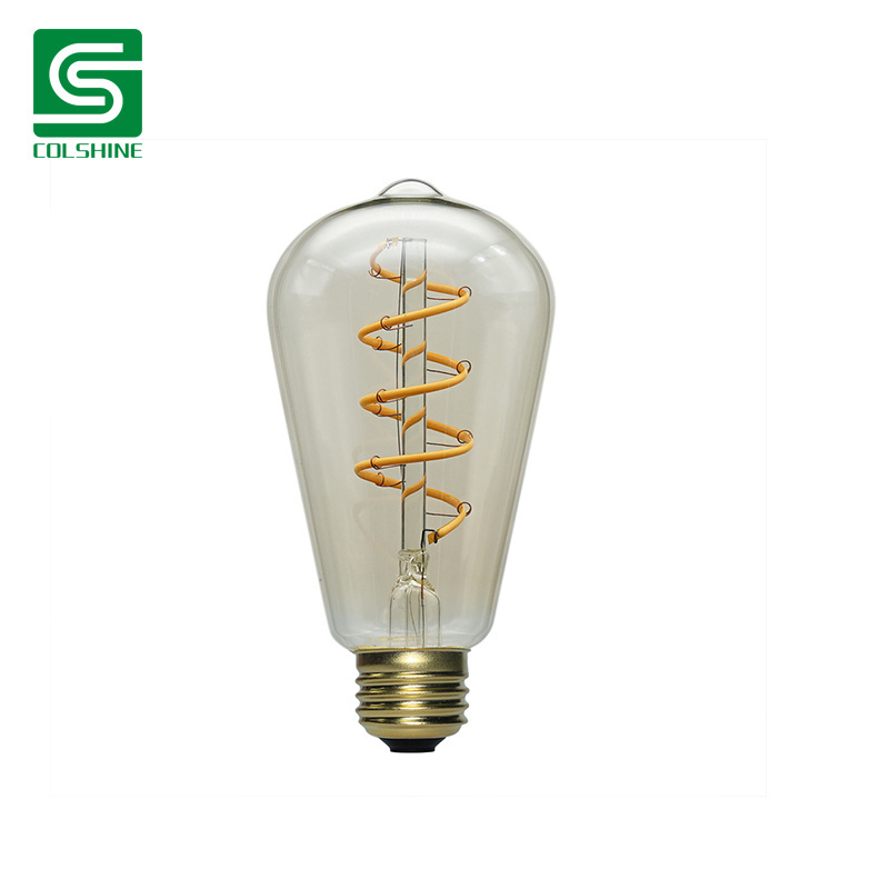 Electric 60-Watt Equivalent ST19 Dimmable Straight Filament Clear Glass E27 Vintage Edison LED Light Bulb