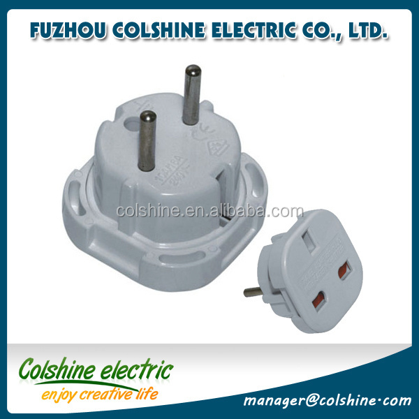 Colshine 10A 16A 250V schuko Germany electrical power plug adapter/ male electrical plug