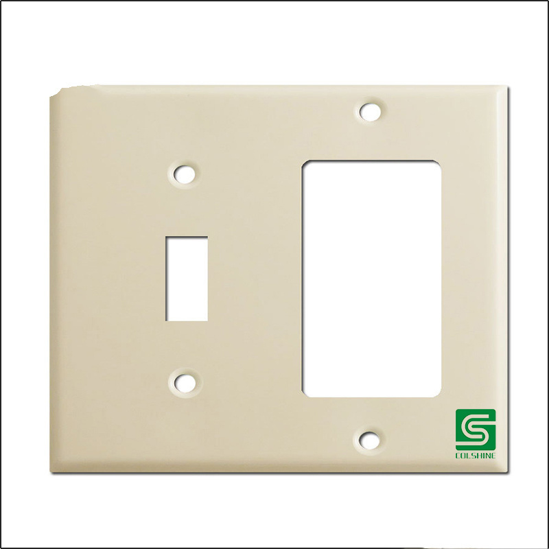 1 Duplex Receptacle and 1 Decorator Two Gang Ivory