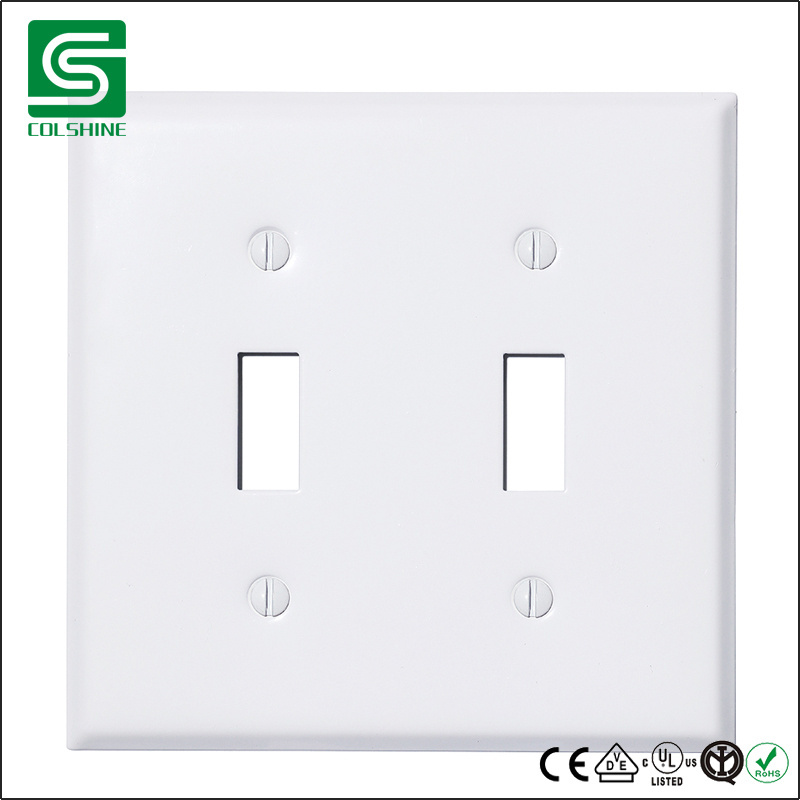 4 Gang Plastic Wall Plate White Light Switch Socket Cover