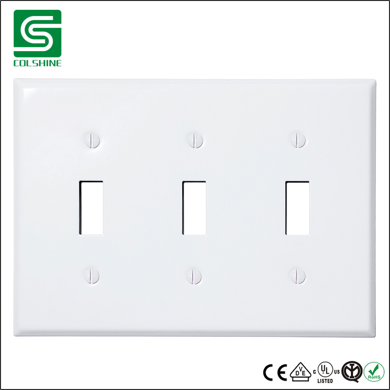 4 Gang Plastic Wall Plate White Light Switch Socket Cover