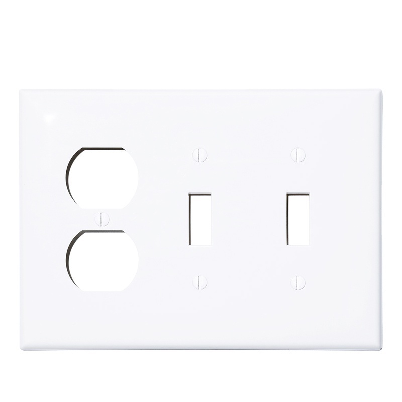 4 Gang Plastic Wall Plate White Light Switch Socket Cover