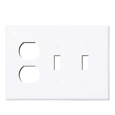 4 Gang Plastic Wall Plate White Light Switch Socket Cover