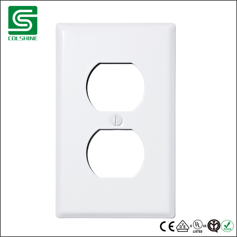 White Light Wall Plate 2 Gang Switch Socket Cover Plastic Outlet Panel