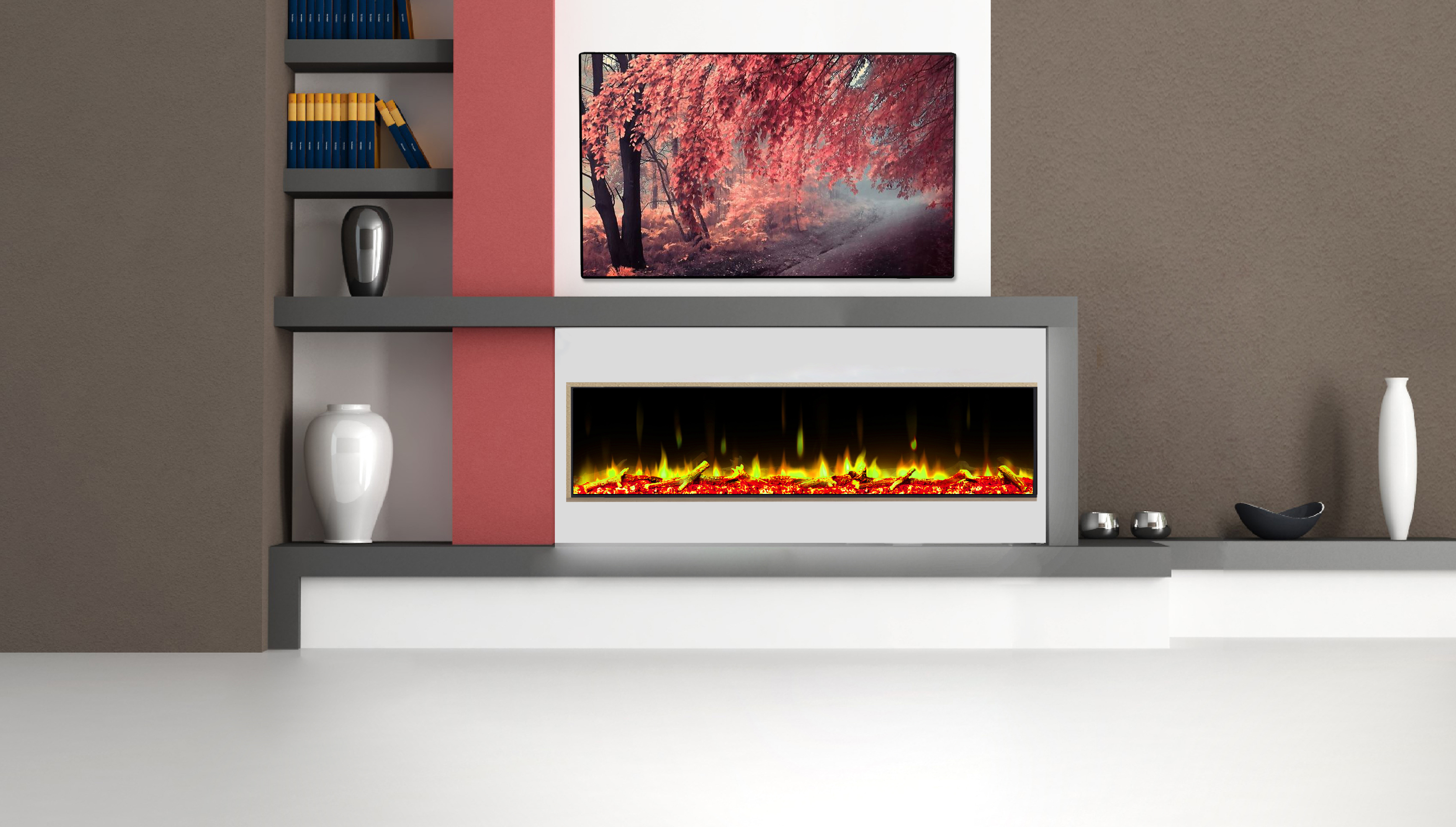 3D Multicolor small Fireplace American Style Electric Fireplace Led Electric Fireplace With Remote APP Control