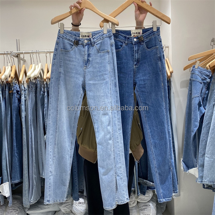 Wholesale women's denim stretch ladies pants skinny jeans Pencil Pants apparel stock women jeans