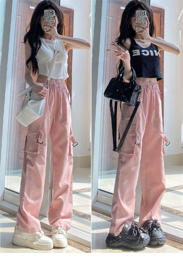 women cargo pants women's trousers High waist loose casual trousers vintage multi pocket streetwear  Wide leg pants for ladies