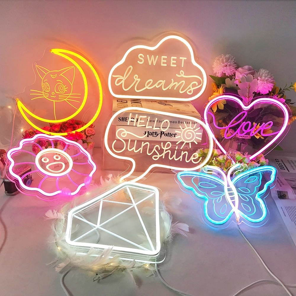 Wholesale Custom Wedding LED Illuminated Sign Party DIY Acrylic Board Flexible Light LED Neon Sign