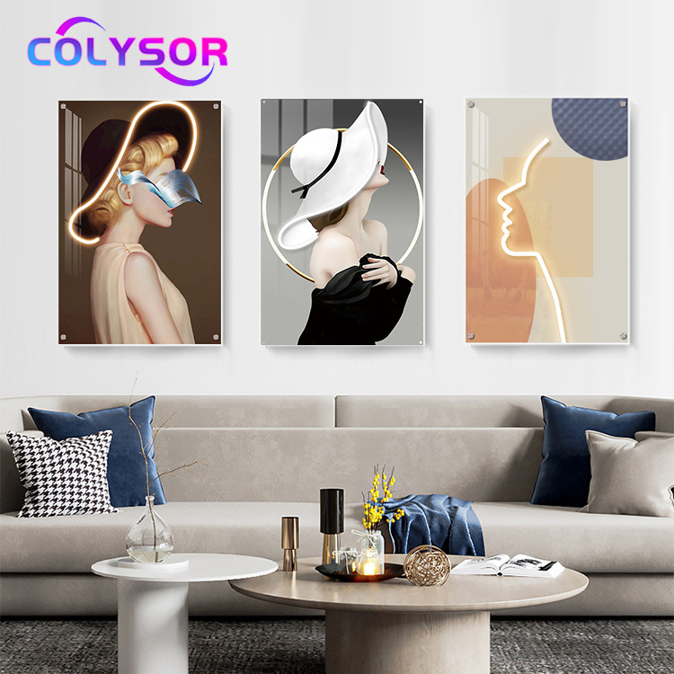 Wholesale Custom Flexible Strip Lamp Wall Mounted 3D Art Women Painting Neon Sign Light LED